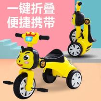 Childrens tricycle bicycle 1-3-5-2-6-year-old baby stroller light foldable music lighting