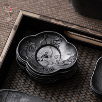 Retro tin coaster hand-insulated Tea Cup tray high-grade tea ceremony zero with Japanese antique anti-hot kung fu tea pad