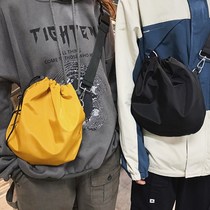 Shoulder Bag Mens ins tide small bag simple drawstring nylon small satchel street trend light sports bag Korean version