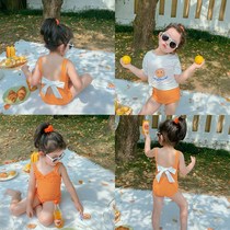 Korean childrens swimsuit sweet Meg childrens bow one-piece swimsuit girl princess baby cute swimsuit