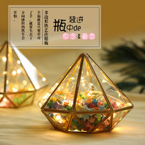 Wishing bottle starry sky luminous lucky star origami crane stack five-pointed star finished glass birthday gift for male girlfriend