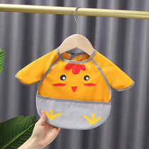 Eating saliva bib female baby food supplement 6 months rice pocket clothes childrens rice pocket waterproof washable artifact baby 3