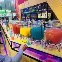 Household with faucet cold kettle juice jar beverage bottle glass pot switch bottle beverage barrel heat-resistant large capacity