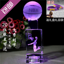  Kobe Bryant James Curry Owen Harden hand-made model crystal basketball ornaments for boys  birthday gifts