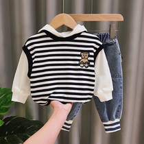 Childrens clothing boy clothes set 2021 Spring and Autumn new foreign baby clothes long sleeve spring Korean version of two-piece tide