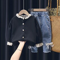 Girls Autumn Clothing 2022 New Net Red Ocean Fashion Girls Baby Spring and Autumn Childrens Jeans two pieces