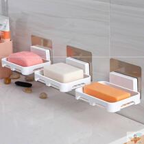 1-4 pieces) Punch-free soap rack creative box Drain toilet wall-mounted non-hole soap box