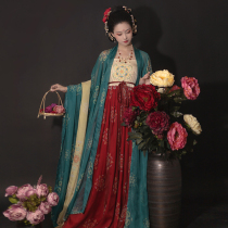 Qingyuan original Hanfu Tang system restored embroidered Pediga skirt big sleeve shirt silk print summer and autumn thin women