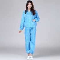 Anti-static split suit Dust-proof clean work clothes Split protective spray paint purification white blue dust-free w