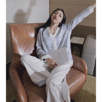 House Deer Spring autumn 2021 New cardigan cotton pajamas women fashion two-piece home clothes can be worn outside