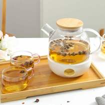 Nordic heat-resistant glass Teapot Candle heating Herbal tea set Fruit Teapot set Afternoon Tea Candle Teapot