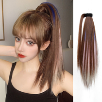 Wig ponytail strap long Velcro low ponytail with straight hair braid Angelababy same style