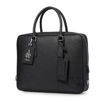 Overseas Supreme Prada mens bag luxury one-shoulder Cross bag leather mens computer briefcase