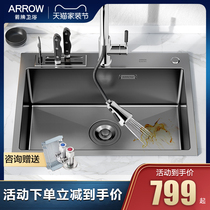 Wrigley black nano stainless steel kitchen package wash basin sink sink sink single tank
