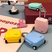 Cute luggage shape mini combination lock padlock office dormitory drawer gym cabinet lock small lock head