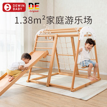 Dewinbaby children climbing frame slide swing climbing wall rings game ladder indoor family Park combination