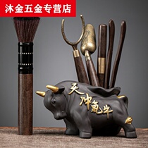 Tea set wooden tea clip tea knife tweezers spare parts simple tea ceremony 6 gentleman ebony tea making tools