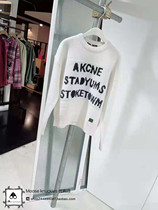 Acne Studios21 autumn and winter New Smiley letter round neck wool sweater pullover sweater men and women