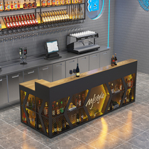 Industrial style wrought iron bar table Bar restaurant front desk cashier Corner cafe barbecue shop reception desk customization