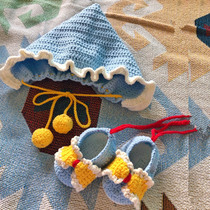 rlk baby shoes hat baby set diy material bag handmade crochet milk cotton wool send tutorial