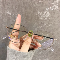 Pure titanium ultra-light small frame myopia glasses for women with lenses with power Korean series tide net red gold green eye frame for men