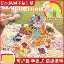 Picnic mat ins camping moisture-proof mat thickened field outdoor mat folding lawn portable waterproof picnic cloth
