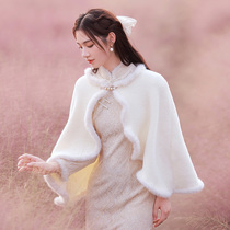 Cheongsam shawl autumn and winter with thick warm young elegant jacket cardigan toast Bridal short cloak