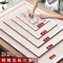 Coordinate paper calculation grid paper drawing paper A1A2A3A4 engineering drawing architectural design drawing design special paper Mige grid small square measurement and drawing k-line drawing logarithmic ratio A0 coordinates