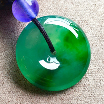 Natural Myanmar ice species Manyang green jade pendant high-end A goods jewelry Jade peace buckle Buddha Men and women