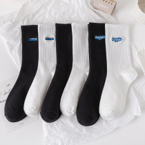  (3 pairs)Korean street fashion mid-tube letter cotton socks