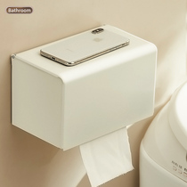 Punch-free white toilet tissue box wall-mounted waterproof toilet paper box pumping paper box toilet toilet paper rack