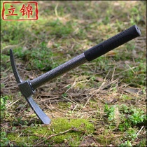 Anti-rust garden alloy steel plastic handle small hoe iron handle dual-purpose hoe digging and planting bamboo shoots small pickaxes