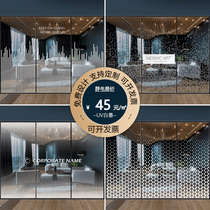 Company office partition decorative glass sticker UV white dot gradient electrostatic transparent frosted film customization