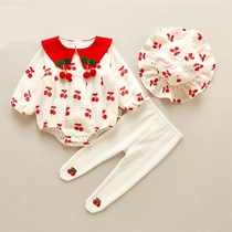 One year old girl clothes spring clothes 100 days bag fart clothes new full moon baby clothes princess khau foreign air suit
