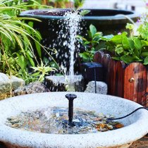 2W Solar Powered Water Fountain Outdoor Patio Courtyard Land