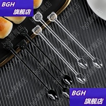 Disposable coffee spoon coffee mixing spoon plastic long handle spoon honey dressing try cute little spoon mixing stick