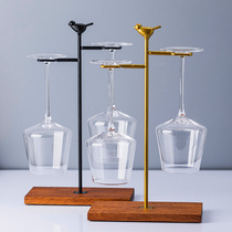 Red wine cup holder upside down household ornaments goblet hanging rack grape wine glass hanging cup holder light luxury European high-end