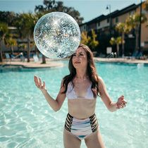 ins color flash beach ball water sequins inflatable water ball plastic toy ball Net red photo props