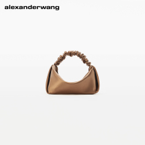 (Autumn New) Alexandra Lady scrunchie Satin Mini Handbag Cognac