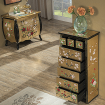 Chinese American glossy gold leaf hand painted Export quality bucket cabinet semi-circular cabinet Locker entrance decoration volume promotion