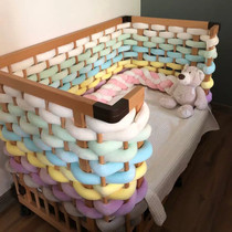 ins Crib bed perimeter anti-knock and anti-fall fence Newborn baby Childrens twist soft bag border anti-collision strip coarse wool