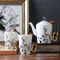 Foreign trade export musical instrument notes coffee set ceramic set music Cup 3-piece musical instrument Culture Cup