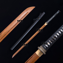 Wooden knife with sheath and sword training props long knife Tang Hengdao Tang sword defense cold weapon town house sword not opened blade
