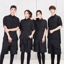 Hair salon work clothes Men and women fashion hair shop assistant technician Bar ktv work clothes suit custom logo tide