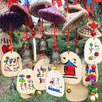 One Meter of Sunshine Wind Bell Wish Card Blessing Brand Lijiang Dongba Wish Brand Blank Wooden Card Can be customized LOGO