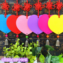 Color heart-shaped wooden brand wind chime Lijiang color brand bell wishing card blessing card wish card decoration printed LOGO