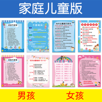 Boys and Girls rules family wall sticker boy child pupils inspirational learning quotes slogan self-discipline chart