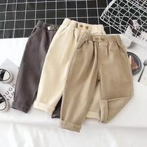 Boys long pants spring and autumn foreign style casual pants baby fashion children 2021 Korean version of new pants men Hundred Tide