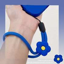 Ins wind adjustable mobile phone lanyard wrist rope net red long hanging neck hand-woven contrasting color pendant with telescopic