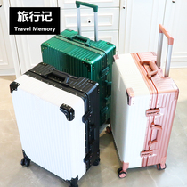  ins password luggage retro aluminum frame suitcase female trolley box male Korean student mother and child leather suitcase tide